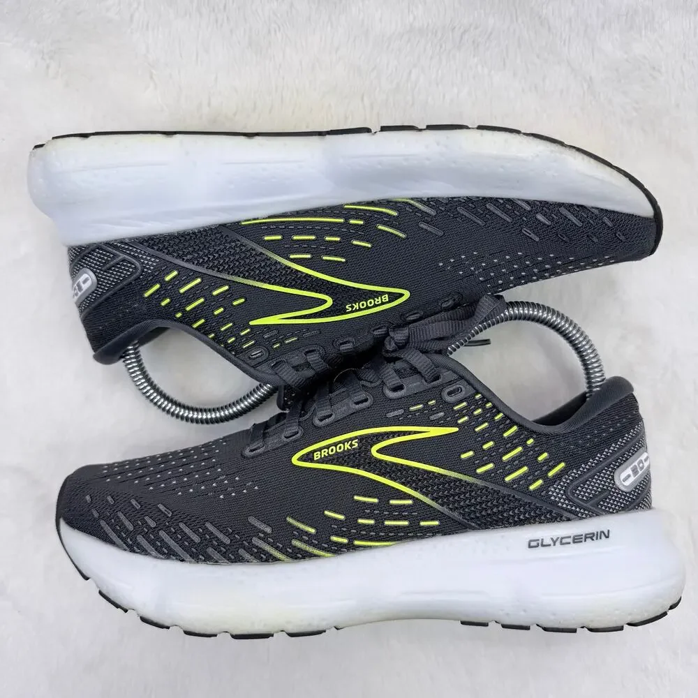 Brooks Glycerin 20 Womens Running Shoes Ebony White Nightlife Size 7 Cushion